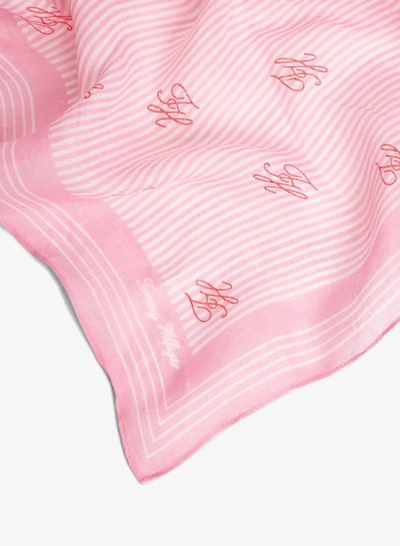 TOMMY HILFIGER Pure Linen Repeat Logo Square Scarf - Image 4